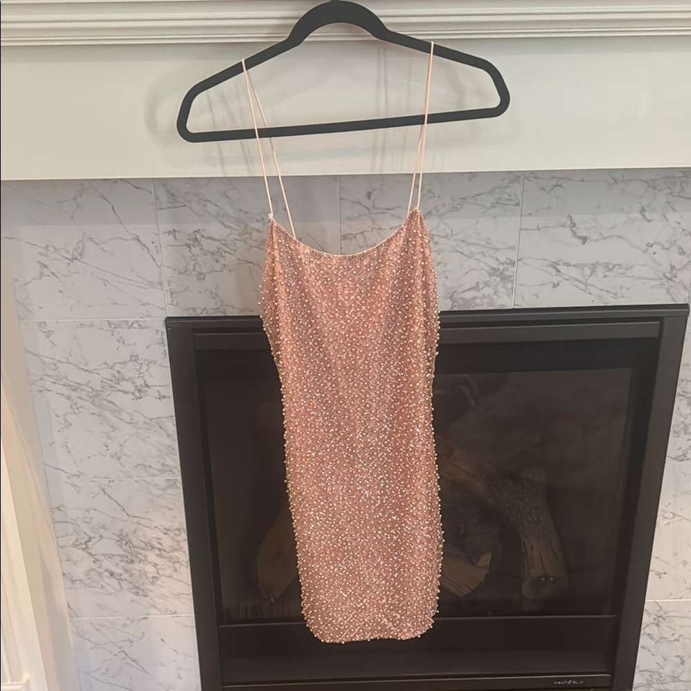 Elegant Pink Beaded Dress